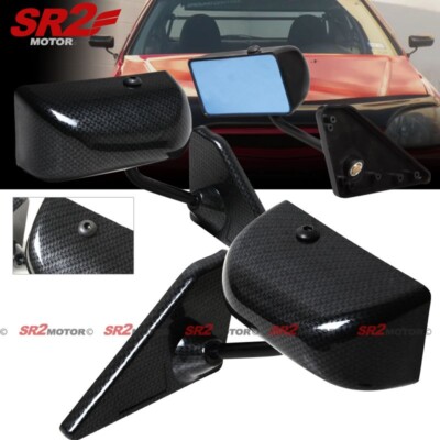 Carbon Style Manual Side View Mirrors – For 1994-2004 Chevy S10 – Pair (LH & RH)