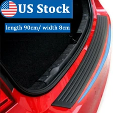 Car Rear Bumper Protector Trim Strip Trunk Sill Guard Scratch Pad Cover Rubber