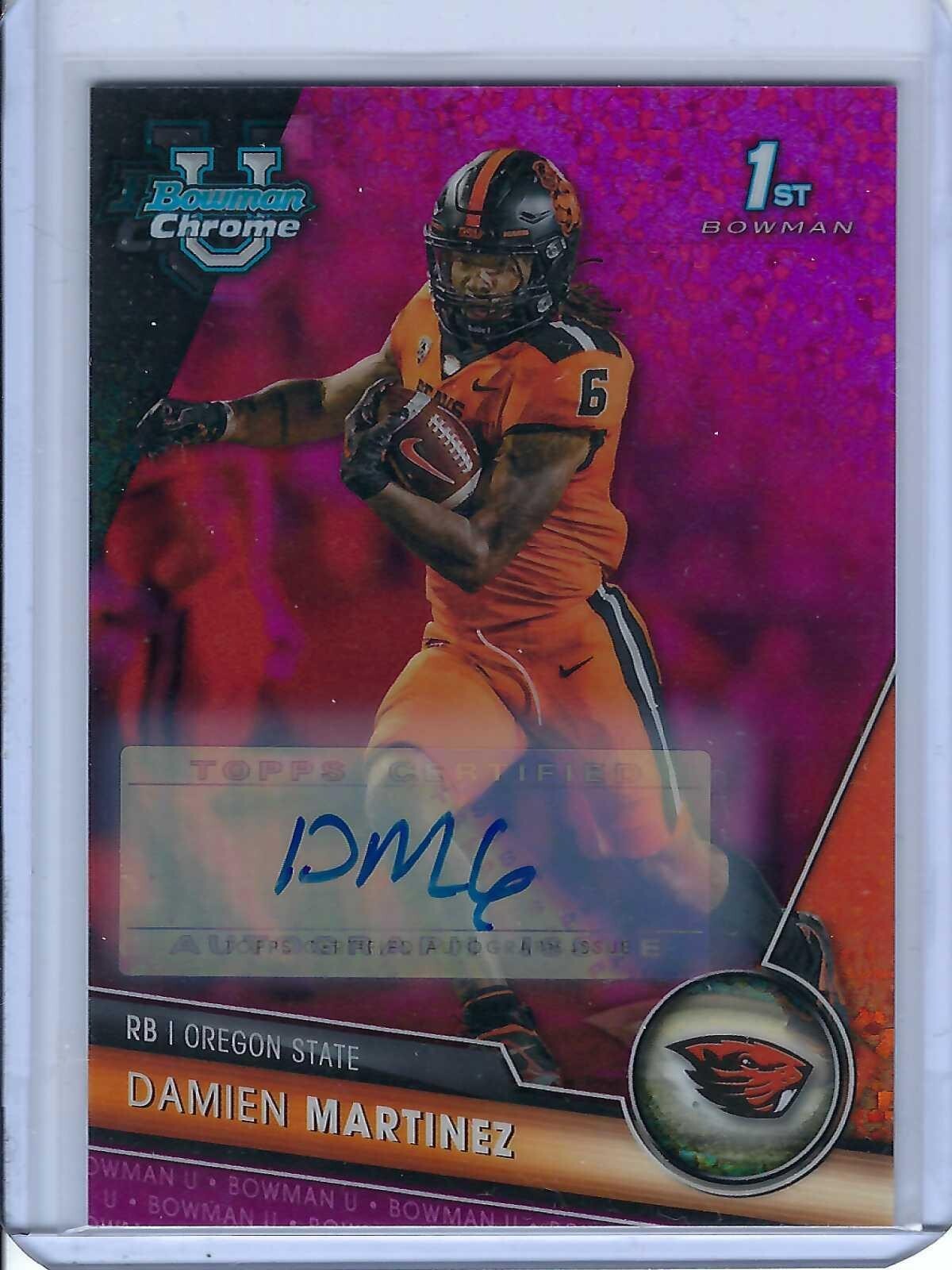 2023 BOWMAN UNIVERSITY CHROME FUCHSIA REFRACTOR DAMIEN MARTINEZ # 193 AUTO /150