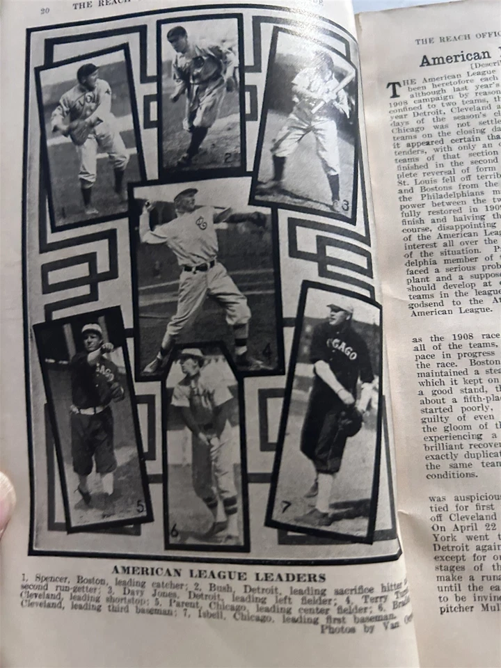 Altavoz Reach Baseball Guide 1910 CY YOUNG NapLAJOIE TY Cobb Walter Johnson Tris Foto 4 de 4