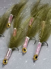 3x UK ultimate BASS FLIES 1/0 10cm OLIVE sage orvis ELL Saltwater fly flies lure
