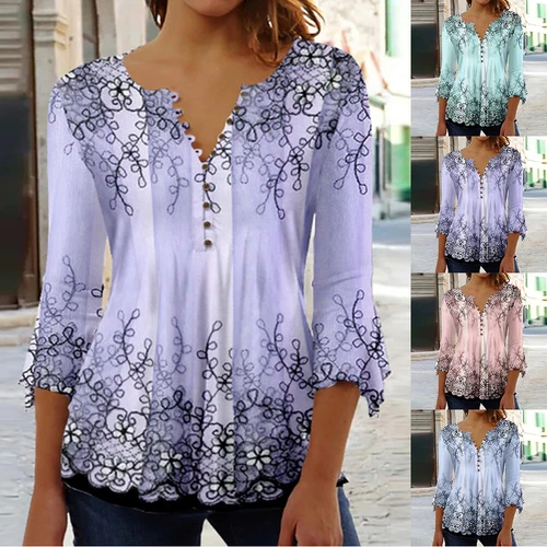 Plus Size Womens Summer Tops Blouse Ladies V Neck Short Sleeve Tee T-Shirts Tops - Picture 5 of 15