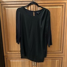 H By Halston Size M Black 3/4 Sleeve Rayon Spandex Tunic