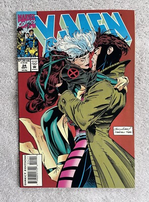 X-men 24 Classic Gambit Rogue Kiss Cover 1993  Marvel Comics