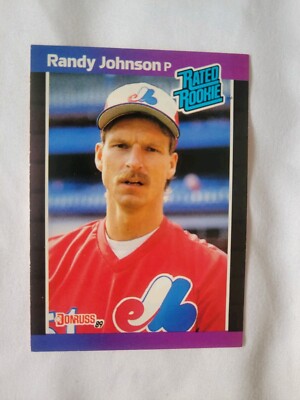 1989 DONRUSS RANDY JOHNSON RATED ROOKIE CARD #42 DOUBLE ERROR CARD NEAR MINT 