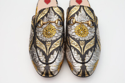 Gucci Princetown Horsebit Jacquard Mule Loafer Leather 