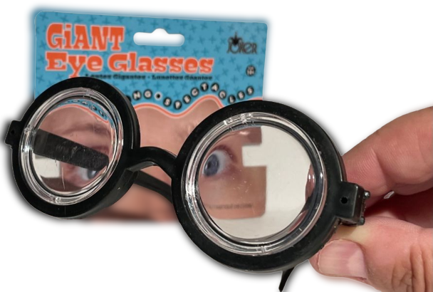 Funny GIANT EYE GLASSES Nerd Dork Thick Lenses Coke Bottle Joke Gag ...