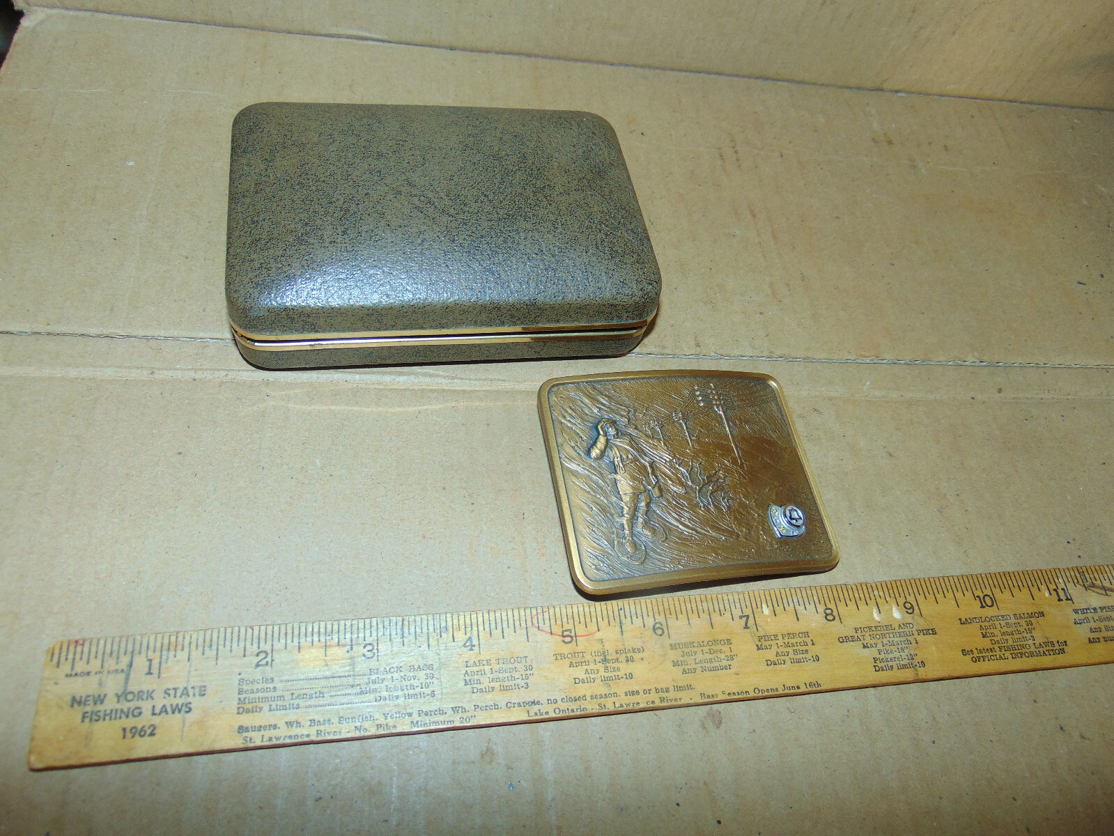 PACIFIC NORTHWEST BELL PNB LINEMAN Brass Belt Buckle O.C. Tanner With