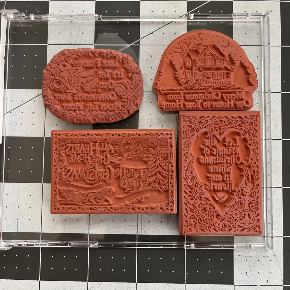 Juego de 4 estampillas de sentimientos de Navidad * estampillas de goma PSX Foto 2 de 2