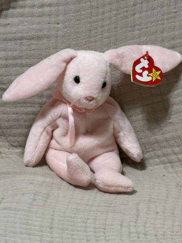1996 RARE & RETIRED TY BEANIE BABY~HOPPITY THE PINK BUNNY 8" Tag With Errors - Picture 7 of 7
