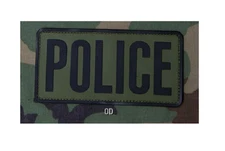 Milspec Monkey MSM Morale Patch POLICE OD GREEN - 6 " x 3 " PVC Hook & Loop NEW