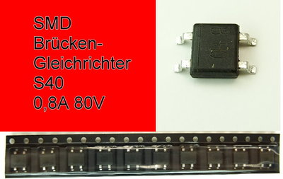 SMD Brückengleichrichter Gleichrichter S40 0,8A 80V Mini-DIL F11/4