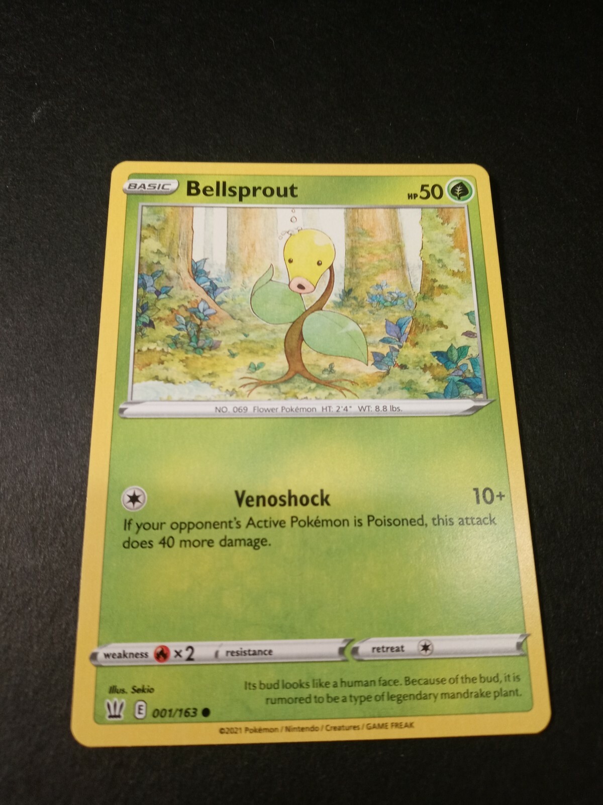 Pokemon Battle Styles Bellsprout Common Card 001/163 NM