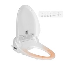 Electric Smart Bidet Toilet Seat Elongated Soft Close Bidet Warm Seat White