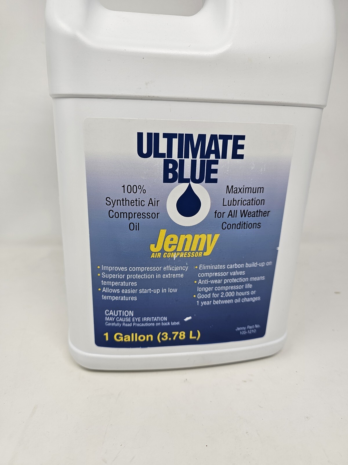 Air Compressor Oil 100% Synthetic 1 GA Gallon Jenny Ultimate Blue 105-1210