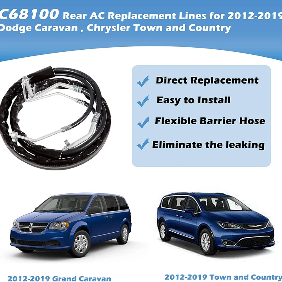 C68100 Rear/Aux AC Lines for 2012-2019 Dodge Caravan & Chrysler Town and Country — 第 2/4 张图片