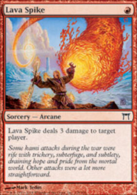 1x Lava Spike - Foil Moderate Play, English Champions of Kamigawa MTG Magic