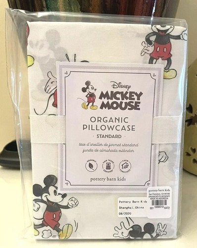 Pottery Barn Disney Mickey Mouse PILLOWCASE SHAM holiday Peanut SET 2 z - Picture 3 of 10