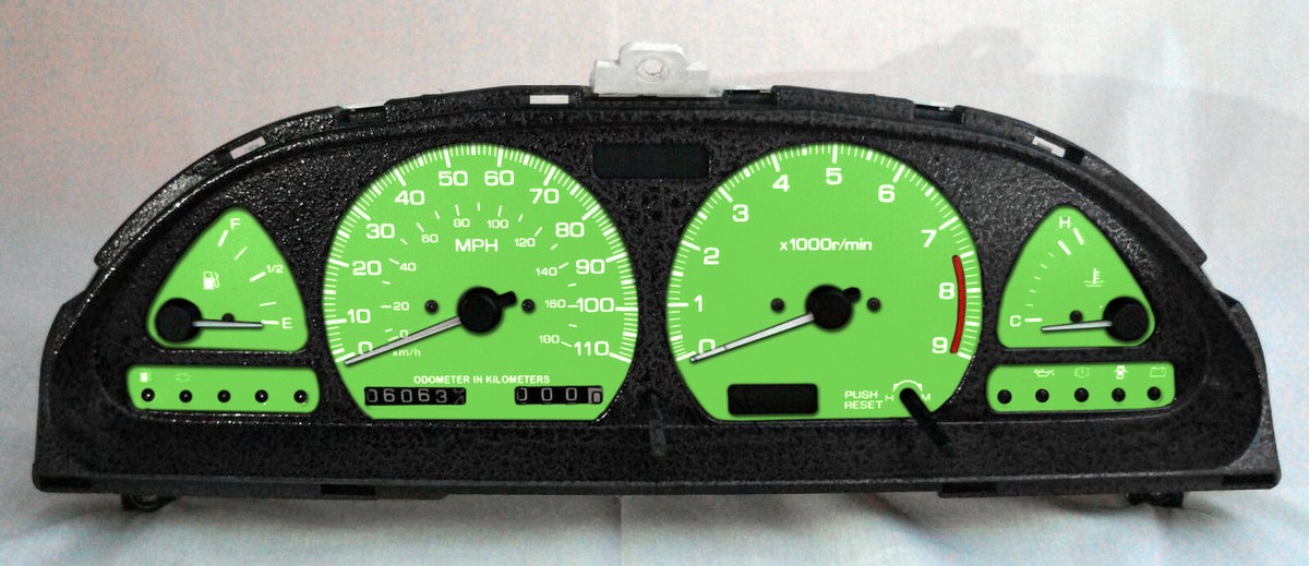 1991-1994 Nissan 240SX 110MPH Cluster Speedometer Overlay Green