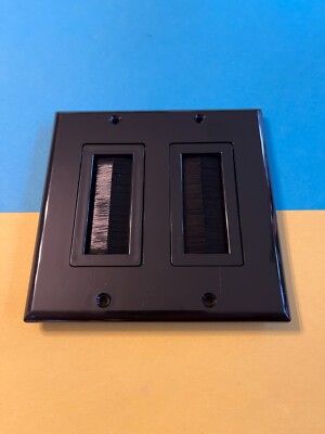 Vanco Decor Style Brush Wall Plate 2 Gang Black 120828X
