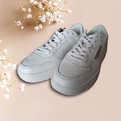 Replay Women's Classic Leather White Sneakers Metallic Detail
