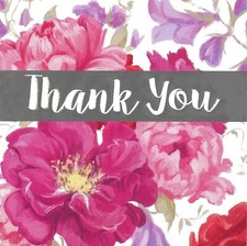 6 THANK YOU CARDS - ROSES - FLORAL - FLOWERS - notelets - message - SIMON ELVIN