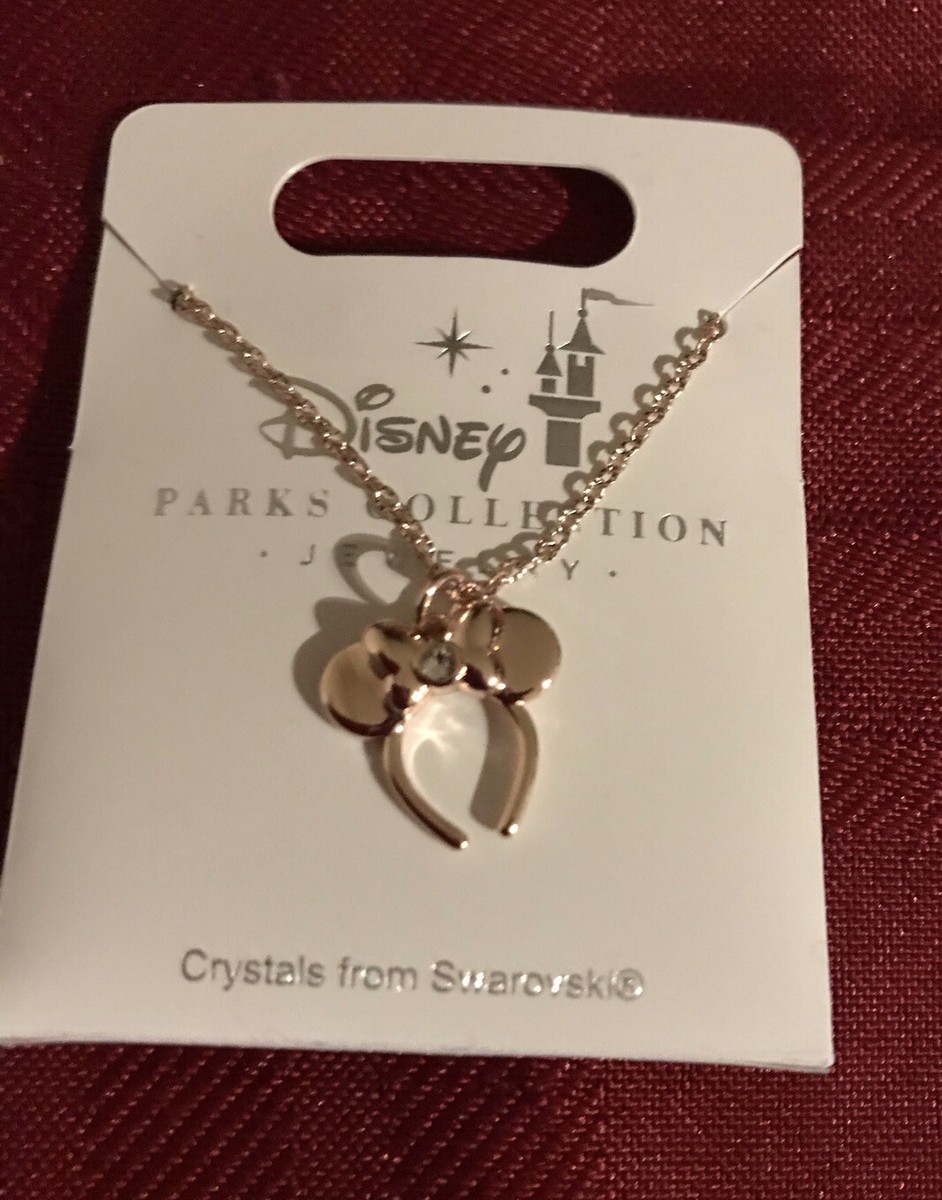 Disney Parks Minnie Mouse Ears Headband Rose Gold W/Swarovski