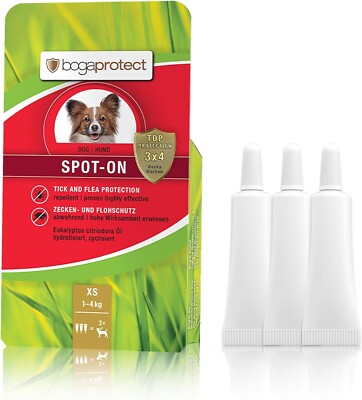2x bogaprotect SPOT ON - Floh und Zeckenschutz für Hunde - 1-4 kg -  MHD* 2022