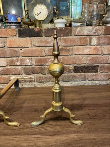 Paar antike Vintage Federal Style Messing Kamin Andirons - Bild 4 von 24