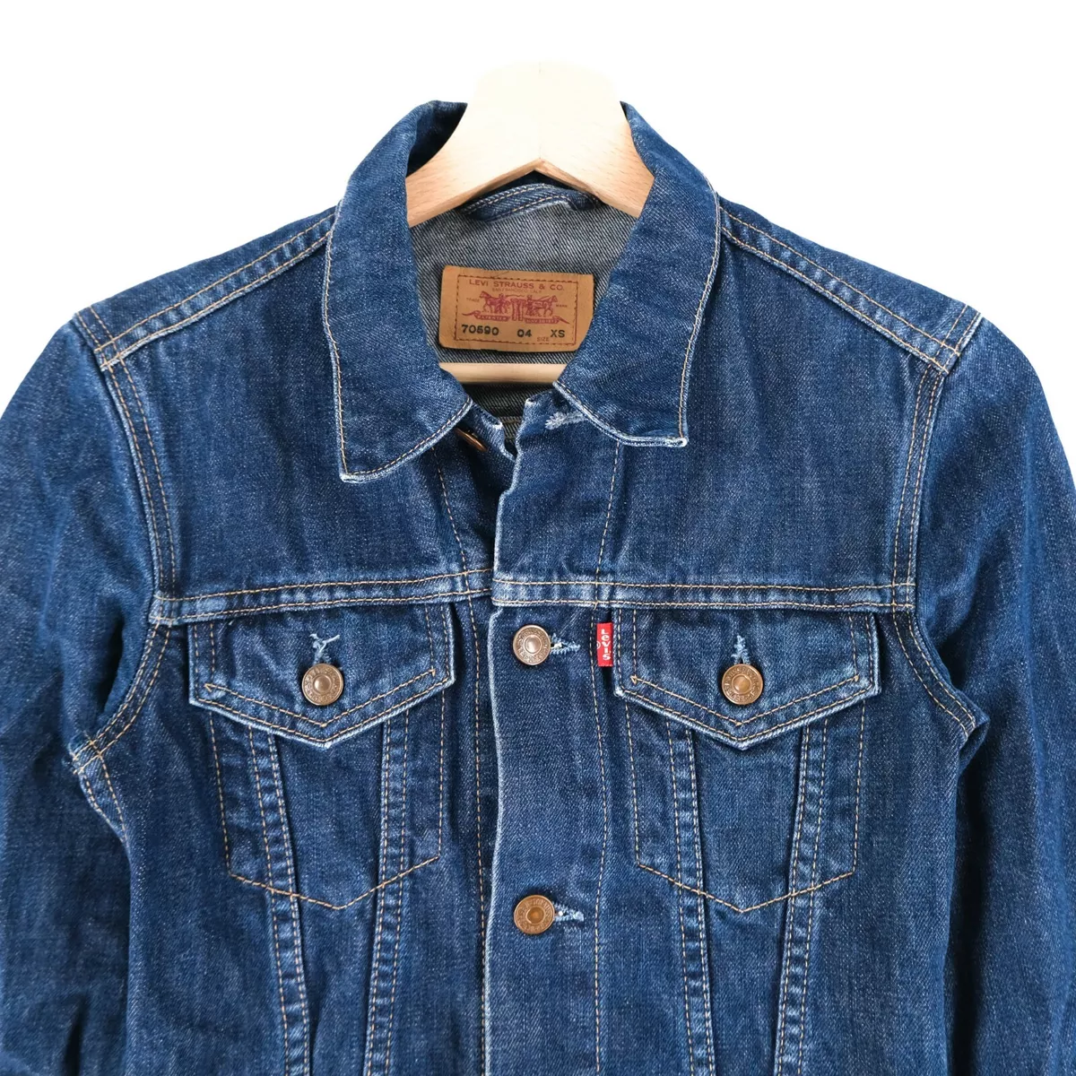 Levi s 70590 04 Ladies Vintage Dark Blue Denim Jacket Size XS eBay