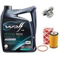 MotoröL Set 5W30 5 Liter + ÖLfilter + Schraube FüR Opel Astra J Corsa 1.6 1.8