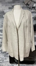 Ivy Koral Open Linen Long Sleeves Blazer Women’s Size M