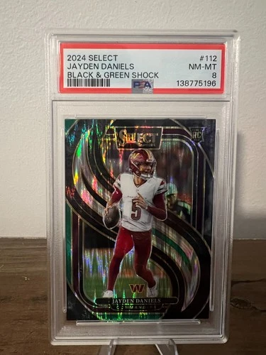 2024 Select Jayden Daniels Black & Green Shock #112 PSA 8 RC