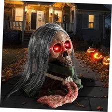Halloween Animatronic Decorations,Creepy Moving Skeleton Prop with Sounds and