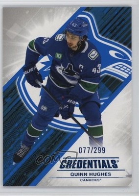 2024-25 Upper Deck Credentials Blue 77/299 Quinn Hughes #48 1n0z