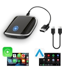 Wireless Carplay/Android Auto 2-in-1 Adapter, Plug and Play Low Latency Stable
