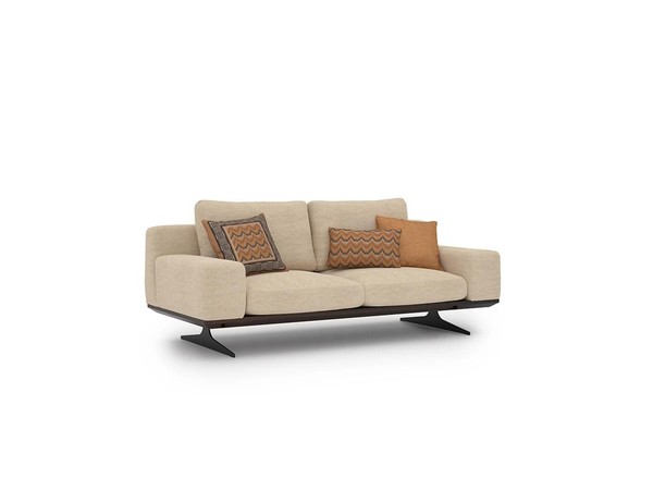 Modern Polstersofa Wohnzimmer Zweisitzer Sofa Couch Textil Designer Einrichtung-image