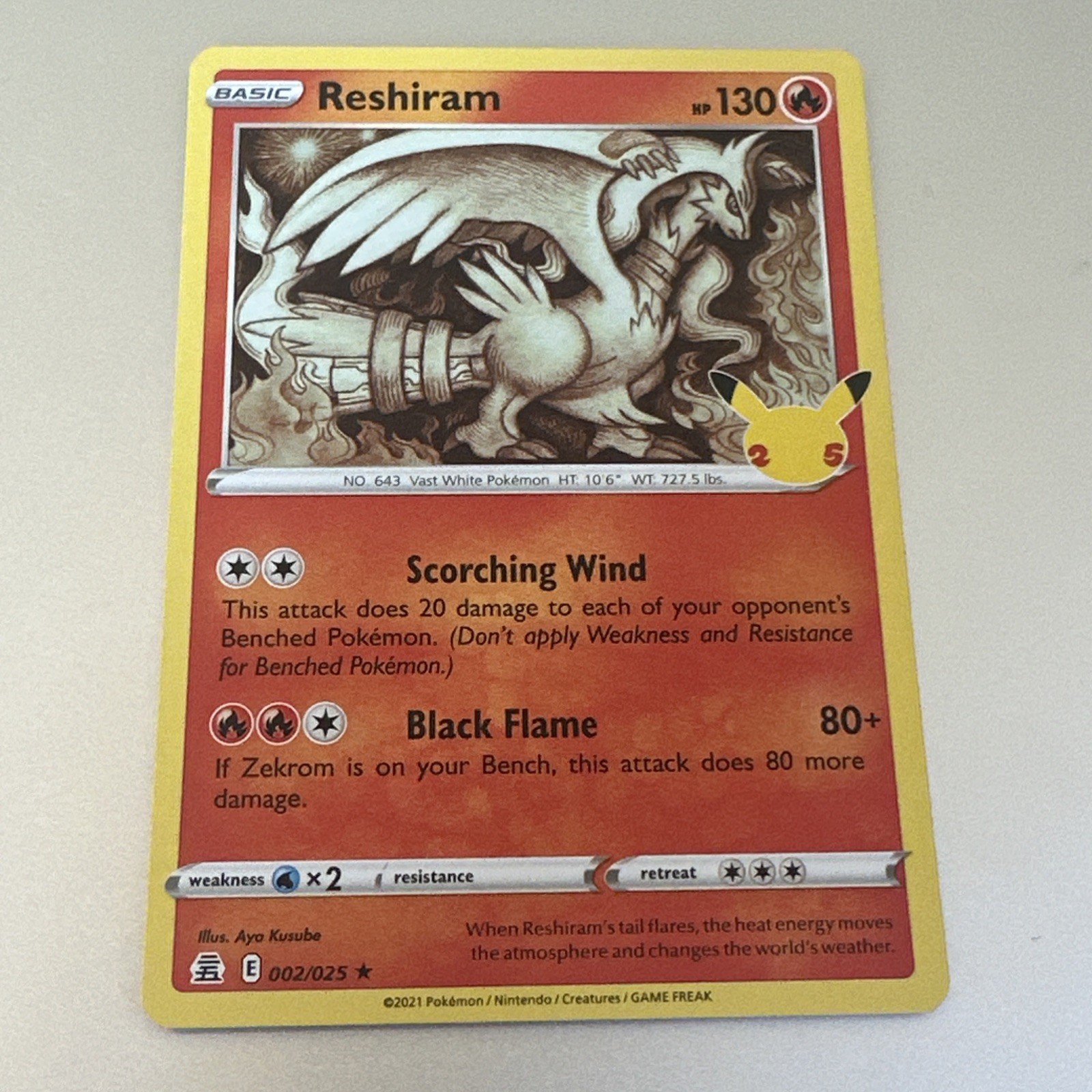 Celebrations - Pokémon TCG - Reshiram - 002/025 - NM - Buy 3 Get 2 Free