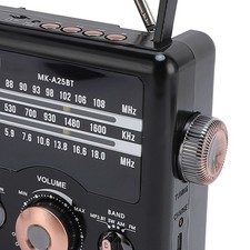 Portable Full Band AM/FM/SW Radio BT Speaker With Storage Memory Card Black 