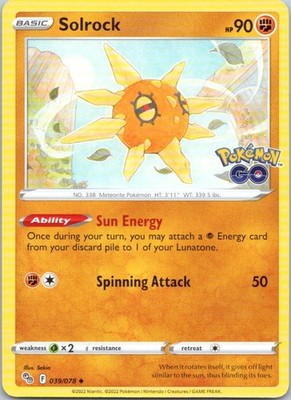 SOLROCK 039/078 UNCOMMON POKEMON GO POKEMON LP