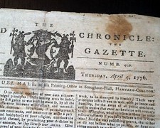 Prisoner ETHAN ALLEN General George Washington 1776 Revolutionary War Newspaper 