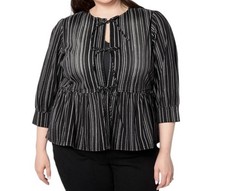 LOGO by Lori Goldstein 26W Jacket Pinstripe D...