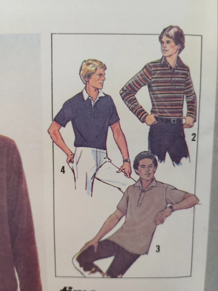 Simplicity 8798 Shirt Pullover Sport Sewing Pattern Mens 40 42 44 UC VTG Knit - Image 4 of 4
