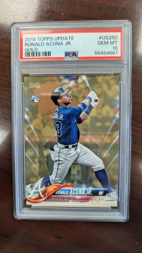 2018 Topps Update Ronald Acuna Jr. RC Gold Parallel 2018 #US250 PSA 10 1375/2018