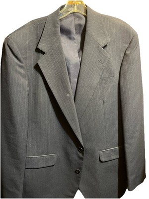 Reed St James Sport Coat Blazer Men s 42L Navy Pinstripe 2 Button Long Sleeve