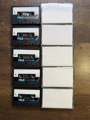 Lot of 5 Fuji FX-II 90 High Bias Type II Cassette Tapes - Vintage Used