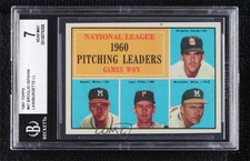 1961 Topps League Leaders Ernie Broglio Warren Spahn Vern Law #47 BGS 7 HOF 0q3