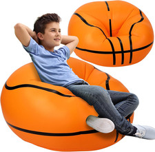 Inflatable Basketball Bean Bag Chairs - 2 Pack, 43" Air Sofa for Home & Outdoor