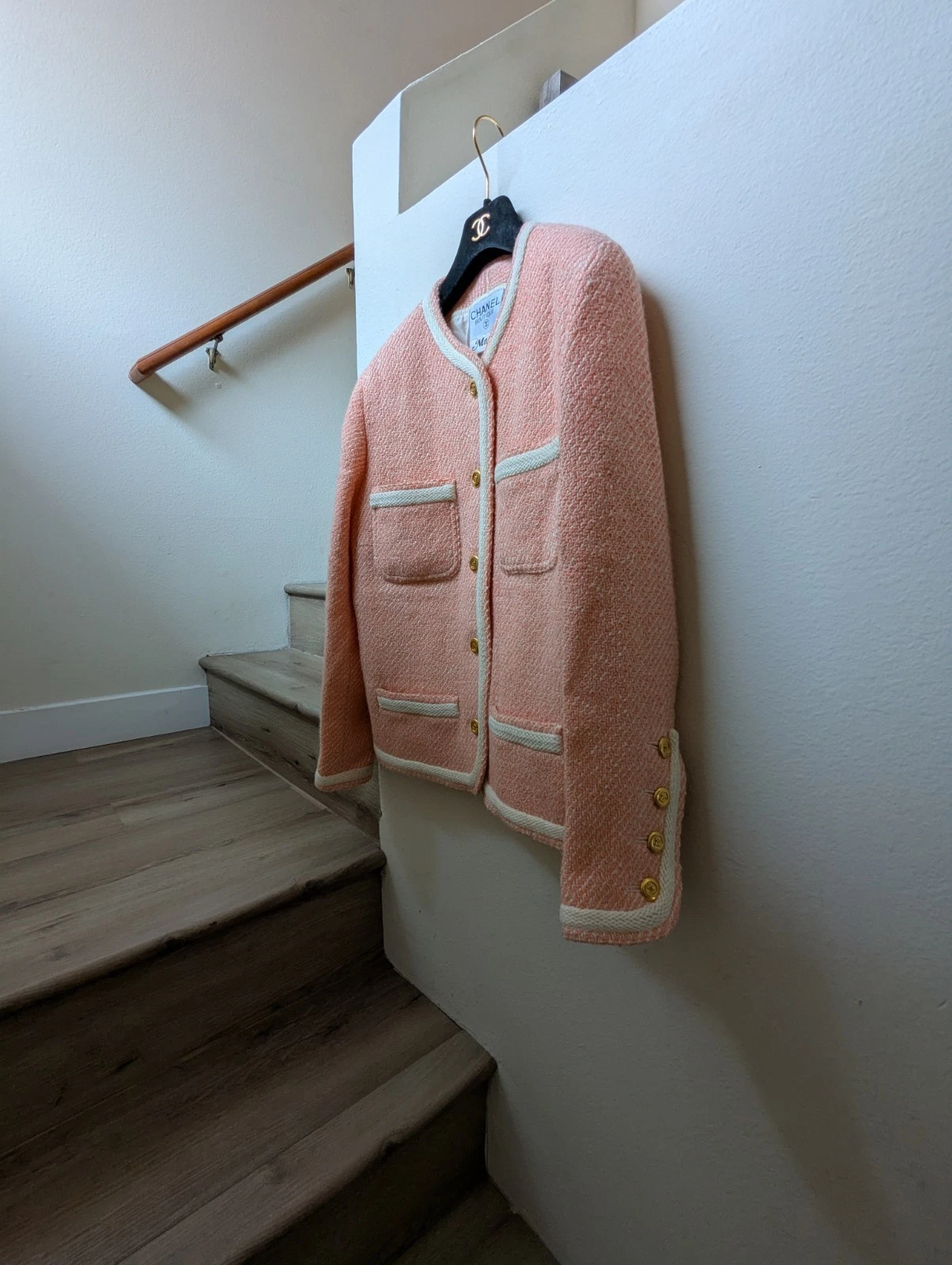 Giacca CHANEL primavera 1989 passerella iconica tweed CC FR44