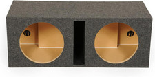Qpower QBASS Dual 12 Inch Car Audio Subwoofer Box, Charcoal Gray Carpet Finish -